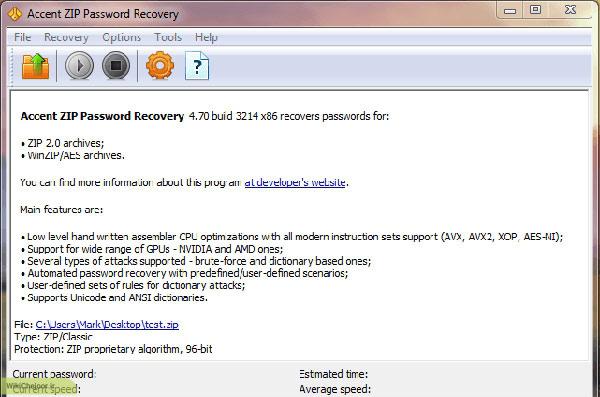 چگونه بانرم افزار Accent ZIP Password Recovery پسورد فایل های زیپ را بازیابی یا برداریم؟