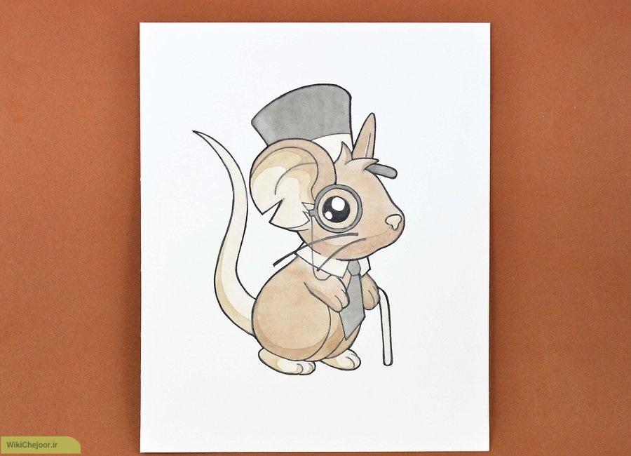 چگونه موش بامزه ی کارتونی نقاشی کنیم؟
