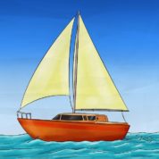 چگونه قایق بادبانی نقاشی کنیم؟