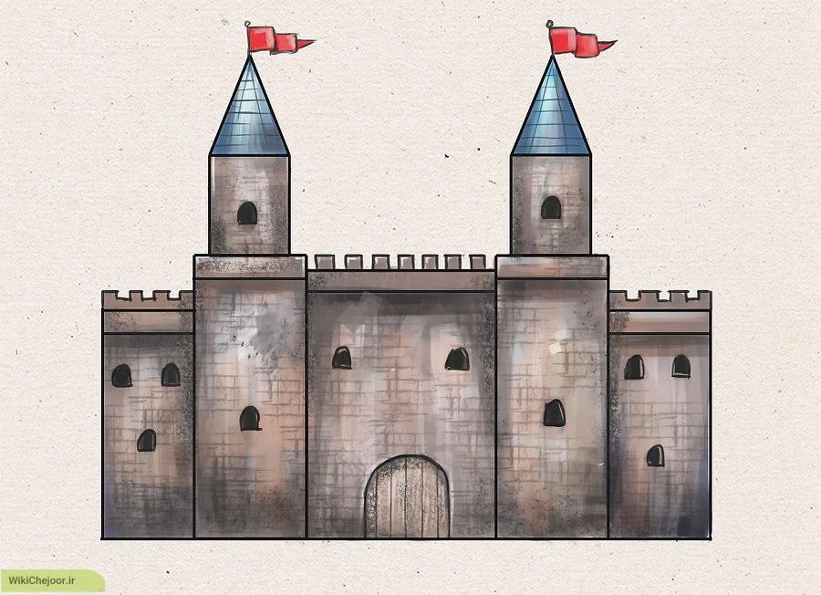 نقاشی ساده قلعه